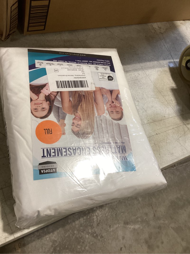 Condition photo showing Good Condition for utopia bedding waterproof mattress protector full size, zippered mattress encasement bed bug and dust mite proof, absorbent six-sided mattress cover 1 full