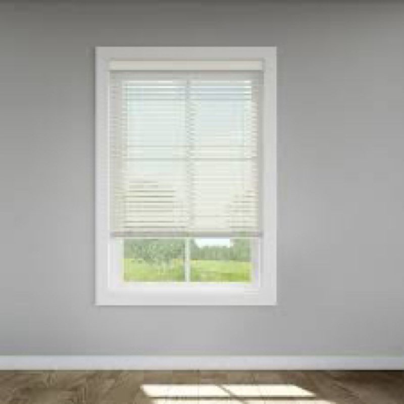 LEVOLOR Custom Classic Value 18\" Cordless Faux Wood Blinds, White, 23 \" Width x 48\" Length  