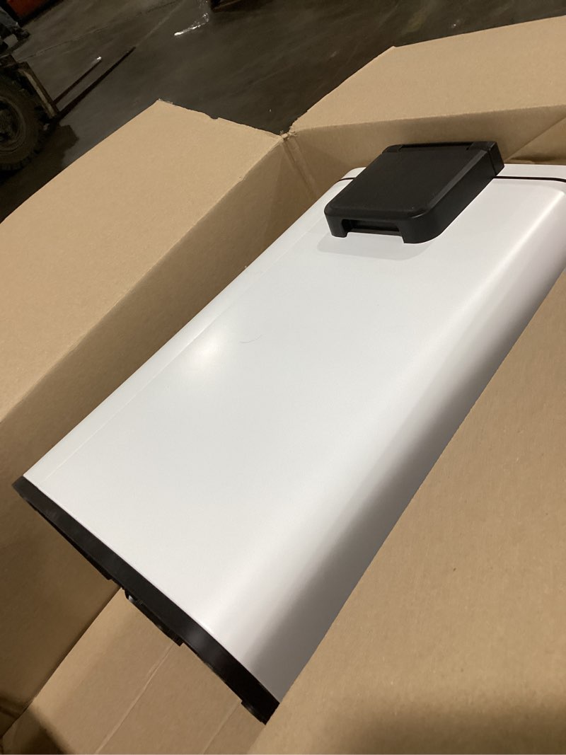 Condition photo showing As Is for EKO Madison Matte White 50 Liter/13.2 Gallon Step Trash Can with Inner Liner - Fingerprint Resistant Finish 50L Matte White