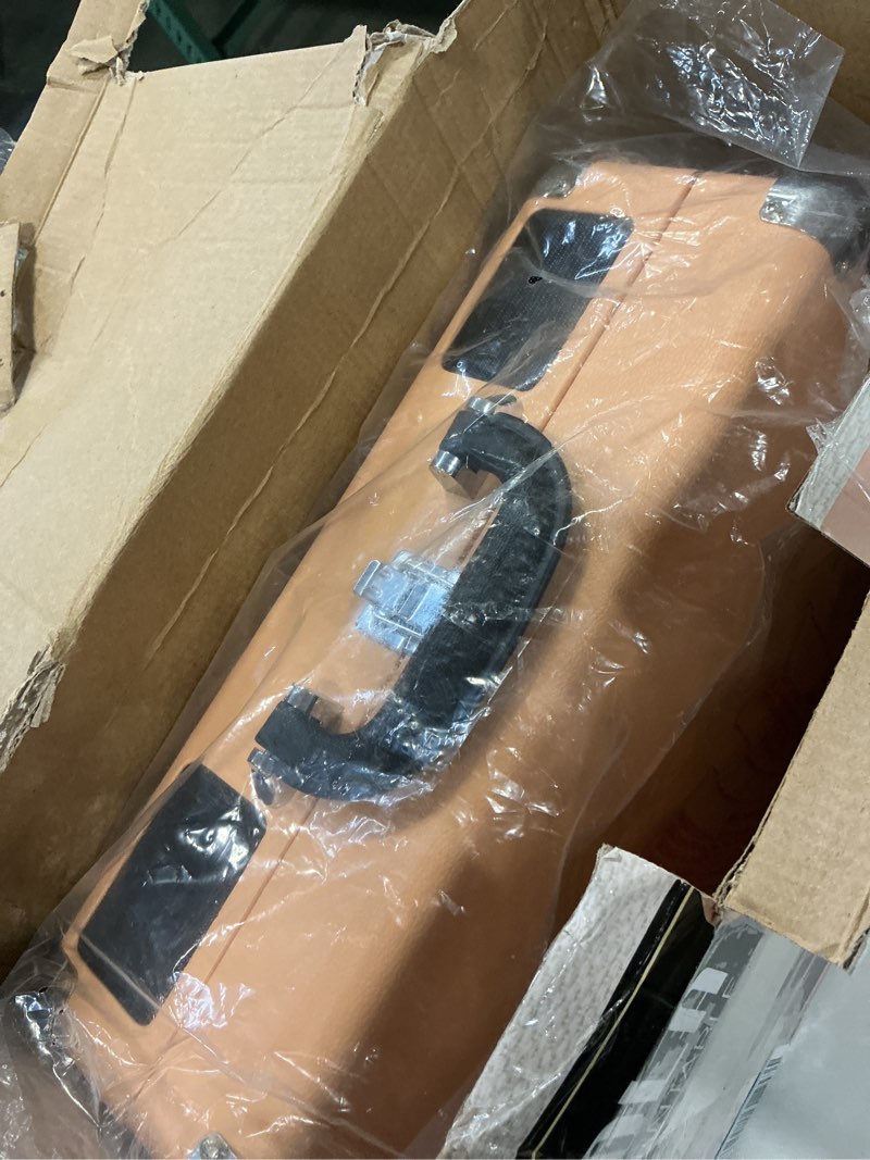 Condition photo showing As Is for Victrola Journey Bluetooth Portable Suitcase Record Player – with Built-in Speakers, 3 Speed Vinyl Record Player, RCA Out, Headphone Jack (Rose Gold) Peach Rose Gold