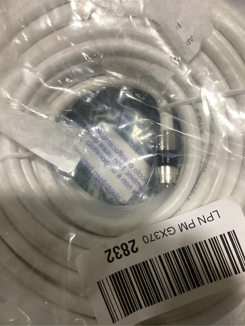 Condition photo showing Good Condition for g-plug 75ft rg6 coaxial cable connectors set - high-speed internet, broadband and digital tv aerial, satellite sky cable extension- weather-sealed double rubber o-ring and compression connectors white white 75ft