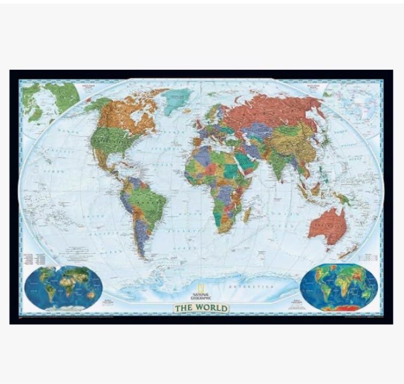 national geographic world wall map - decorator - laminated (46 x 30.5 in) (national geographic refer