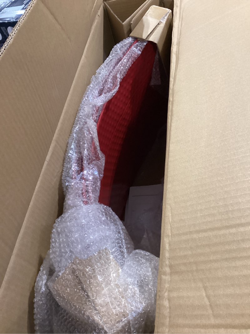 Condition photo showing As Is for Glitzhome 40.5" D Christmas Red Hammered Metal Tree Collar, Decorative Tree Stand Cover Tree Ring for Christmas Decor Red Hammer-harden