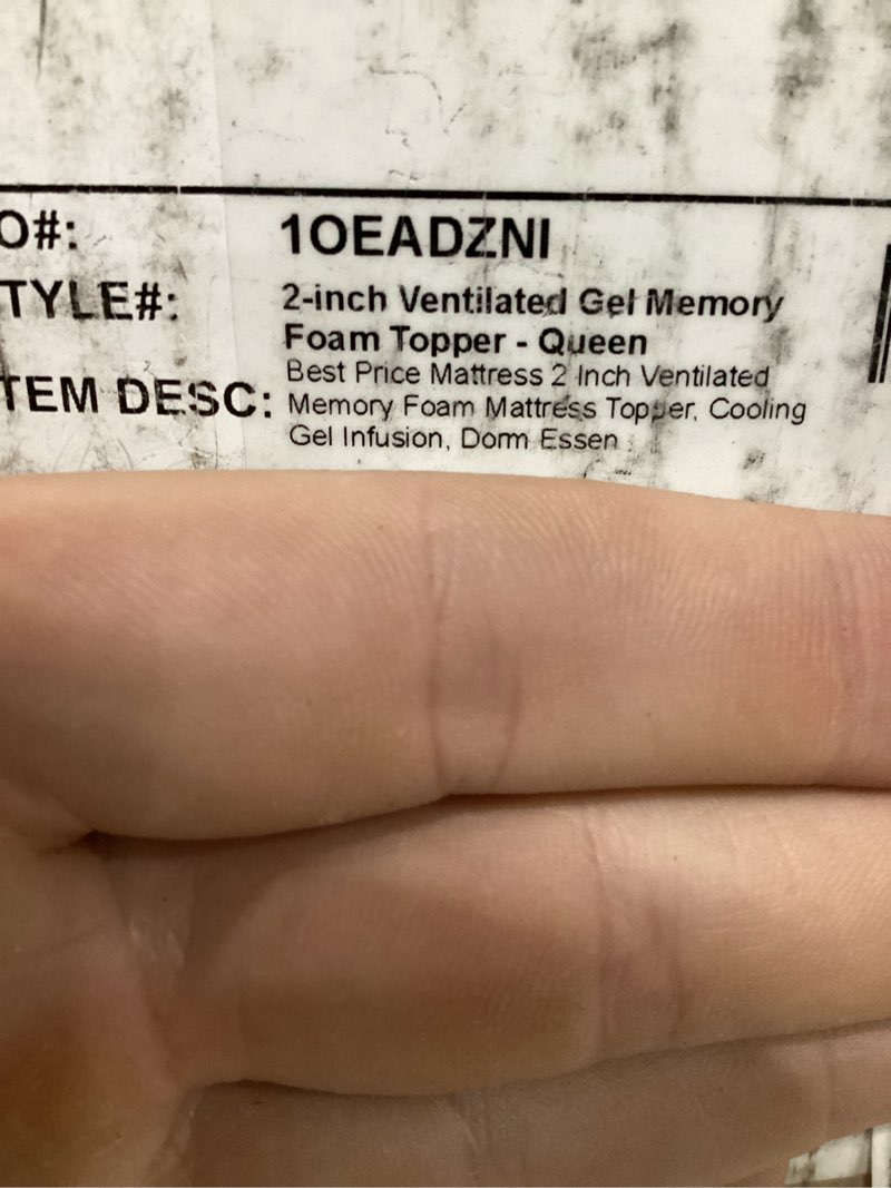 Condition photo showing New/Like New for best price mattress 2-inch ventilated gel memory foam topper - twin, dorm essentials, blue twin 2 inch