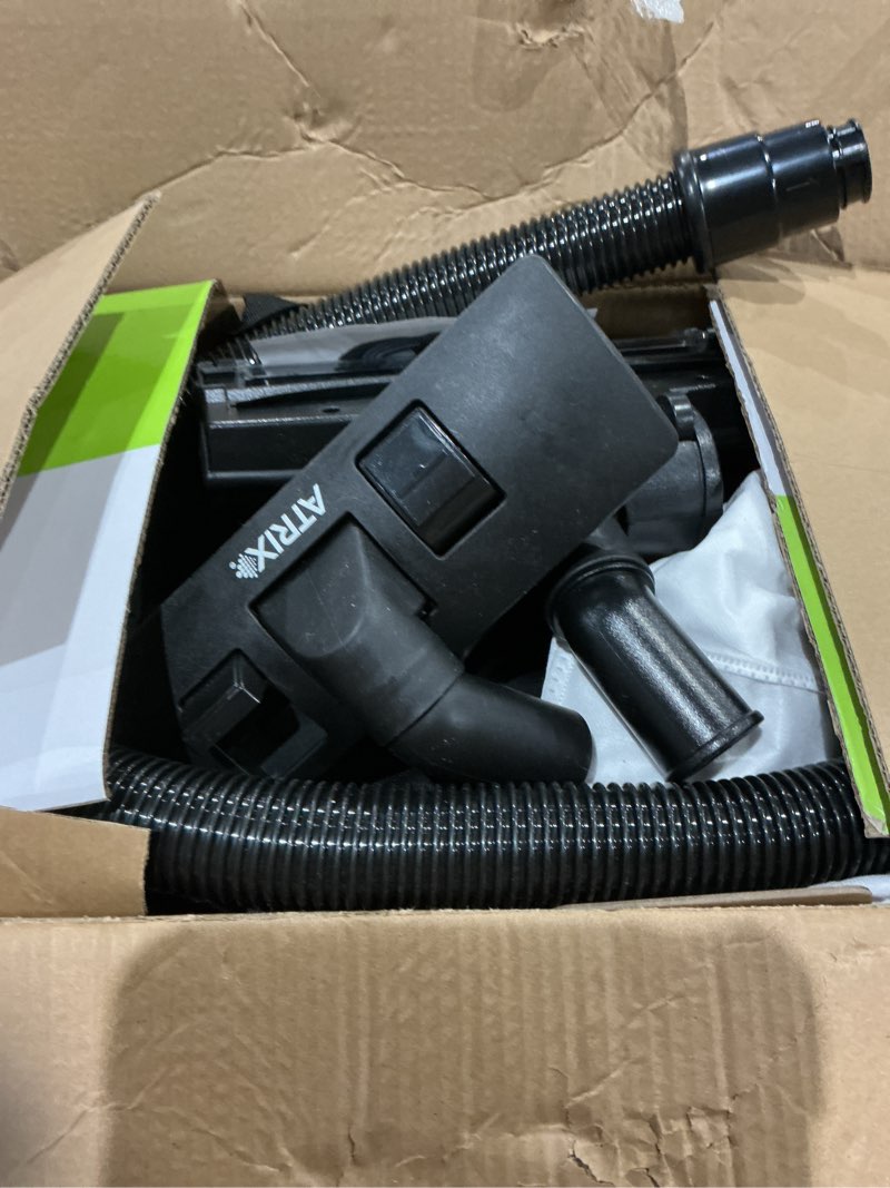 Condition photo showing As Is for atrix vacbp1 ergonomic backpack vacuum cleaner - 8-quart hepa filter, 1400w portable small vacuum for multi-use - includes attachments: 6' hose, blower nozzles, wand, brushes standard bundle