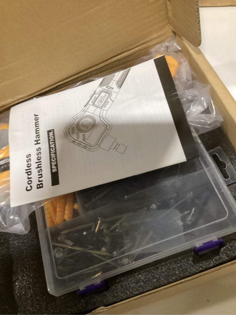 Condition photo showing New/Like New for Ecarke Cordless Palm Nailer Compatible with DeWalt 20V Battery (Tool Only) - 6000 IPM Brushless Auto Hammer with Magnetic Nail Guide & LED for Framing, Joist Hangers, Tight Spaces Yellow-compatible With Dewalt 20v Battery