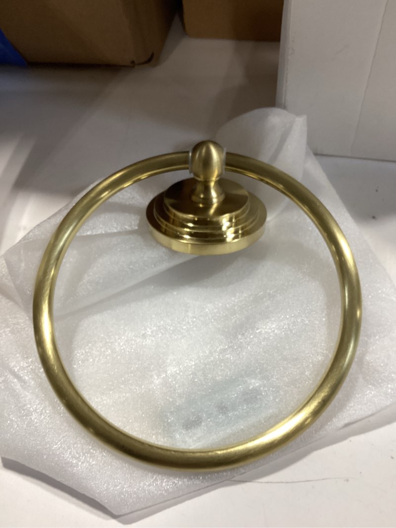 Condition photo showing Good Condition for kingston ba2714bb milano 6" towel ring, brushed brass