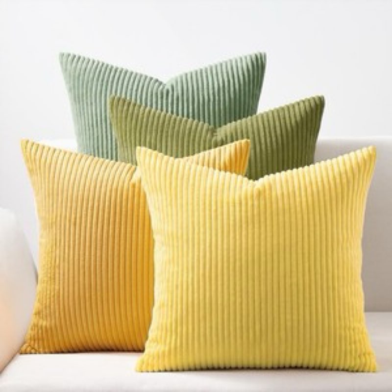 Topfinel Summer Throw Pillows Covers 16x16 Inch Set of 4,Yellow Sage Green Co..