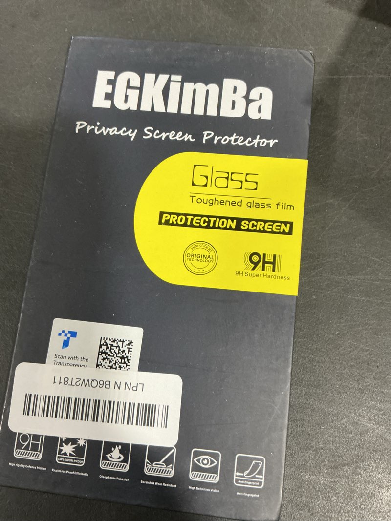 Condition photo showing New/Like New for EGKimBa Privacy Screen Protector for iPhone 16 Pro Max, 6.9 inch Tempered Glass Gradient Colorful Anti Blue Light HD Full Coverage