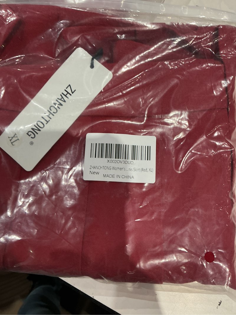 Condition photo showing Good Condition for women's high waist a-line pleated mini skirt short tennis skirt x-large red