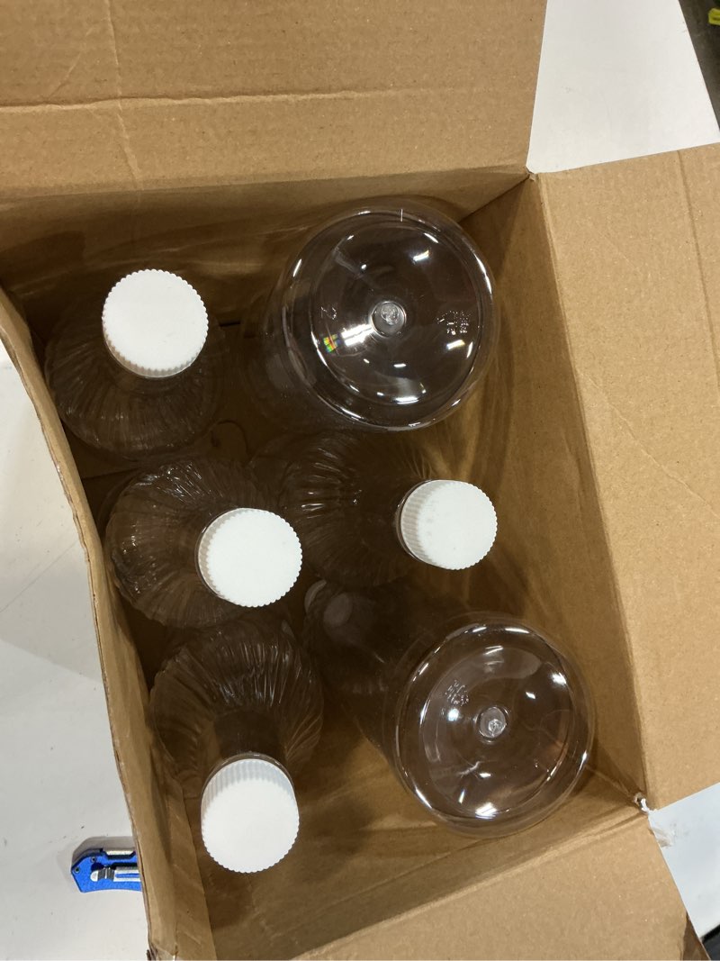 Condition photo showing New/Like New for dandat 12 pieces 32 oz plastic long neck bottles with pourer and caps plastic juice pour bottles with stainless steel pourers tapered spout for liquor (silver bottle pourer) silver bottle pourer 12