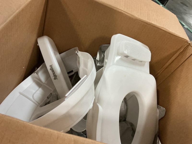 Condition photo showing As Is for summer infant by ingenuity my size potty pro in white, toddler potty training toilet, lifelike flushing sound, for ages 18 months+, up to 50 pounds