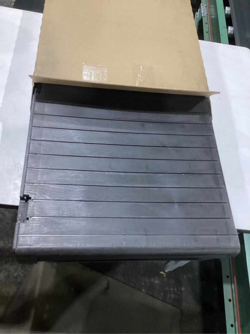 Condition photo showing Good Condition for keter city box 30 gallon durable resin outdoor deck box storage organization  brown