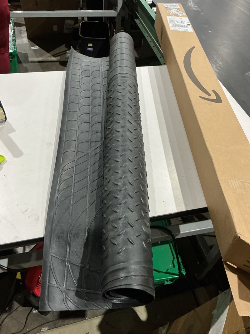 Condition photo showing As Is for universal car rear trunk floor protector cargo mat carpet liner for auto sedan suv van coupe trimmable black
