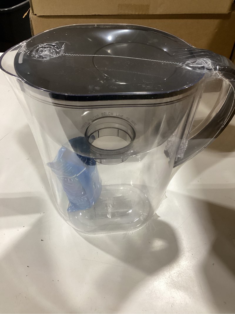 Condition photo showing New/Like New for brita large 10 cup water filter pitcher, 1 britaplus filter, everyday, black (package may vary) plus black