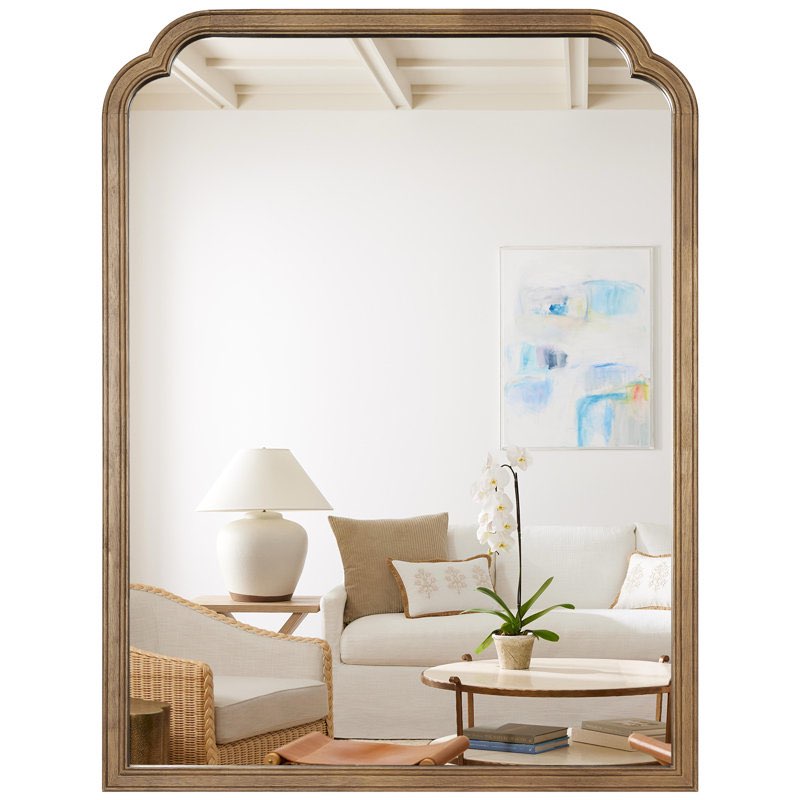 Ali Wood Accent Wall for Bathroom, Decorative Mirror