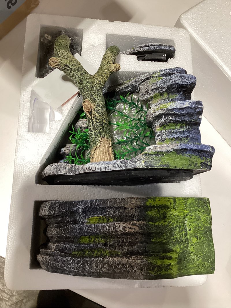 Condition photo showing As Is for Zilla Spring Cave Décor with Blue LED, Rain Chamber, One Size, ECOM