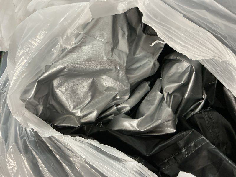 Condition photo showing As Is for MORNYRAY Waterproof Car Cover All Weather Snowproof UV Protection Windproof Outdoor Full car Cover, Universal Fit for Sedan (Blue, S6-Fit SUV Length(222-240 inch)) Fit Suv Length(222- 240 Inch) Blue