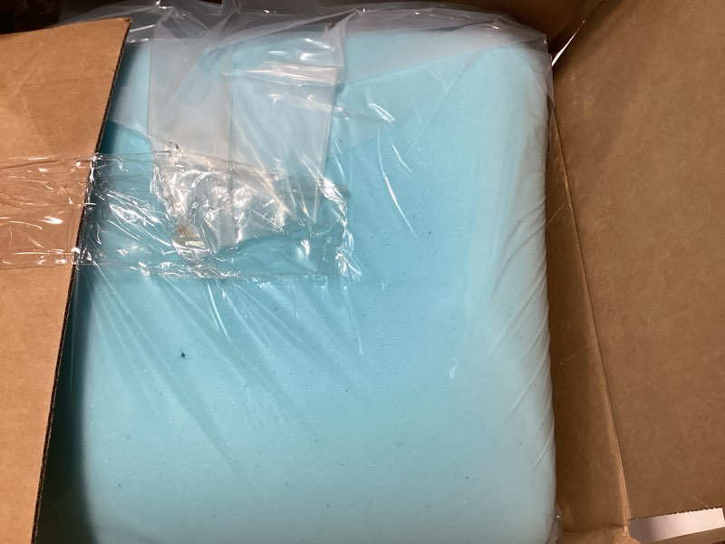 Condition photo showing As Is for 3 Inch Mattress Topper, Twin XL Size Memory Foam Mattress Topper with Cooling Gel Egg Crate Mattresses Toppers, Plush Feel, Breathable, Pressure Relief for Bedroom,Twin XL Blue Twin XL/3 Inch