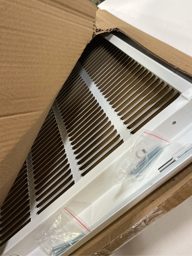 Condition photo showing Good Condition for EZ-FLO 16 x 16 Inch (Duct Opening) Return Air Vent Cover for Wall or Ceiling, Solid Steel Return Air Filter Grille, HVAC Vent Cover, White, 61654 16 in. x 16 in.