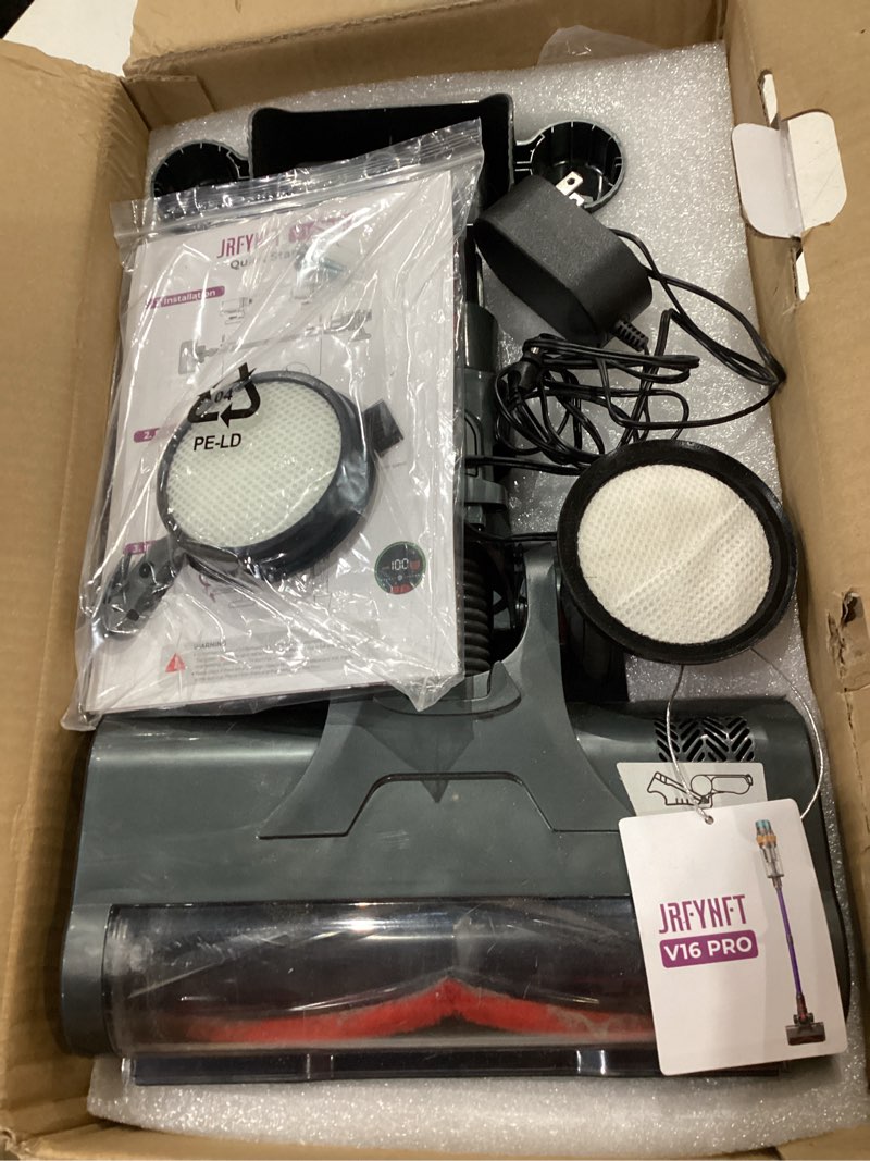 Condition photo showing As Is for Cordless Vacuum Cleaner, 60KPA 75Min 650W Motor Powerful Vacuum Cleaners for Home, Self-Stand Cordless Stick Vacuum Rechargeable Anti-Tangle/LED Screen/1.8L Cup for Home Pet Hair/Carpet/Hardwood Floor