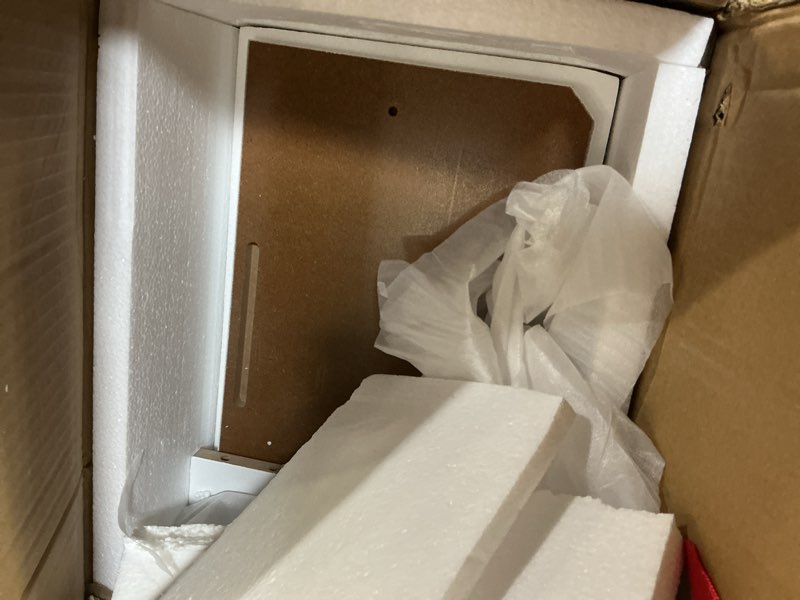 Condition photo showing As Is for vidaXL Radiator Cover Cabinet, Decorative Heater Protector for Home, Childproof Baseboard & Electric Eating, MDF Construction with Water-Based Lacquer Finish, 67.7 x 7.5 x 31.9, White 44.1" x 7.5" x 32.1" White 1