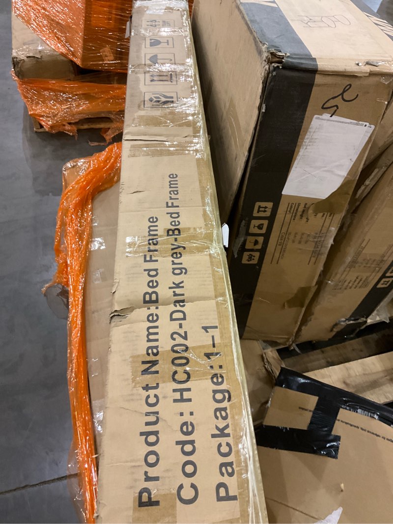 Condition photo showing As Is for Dark grey bed frame