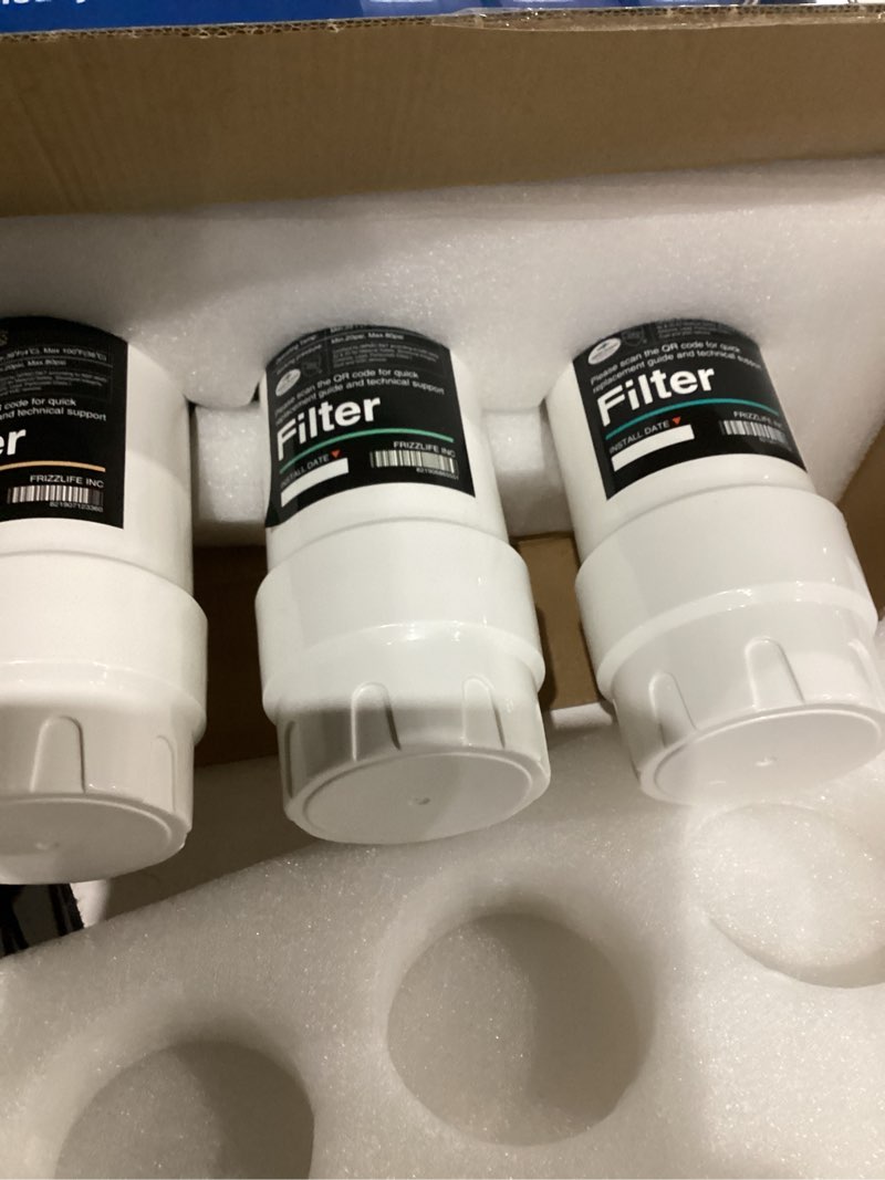 Condition photo showing Good Condition for Frizzlife Under Sink Water Filter System, NSF/ANSI 53&42&372 Certified, 8 Layer 0.5 Micron Water Filtration Reduce Chloramine, PFOA/PFOS, Lead, Chlorine, Bad Taste & Odor, Under Counter, SK99-NEW SK99 Direct Connect to Main Tap