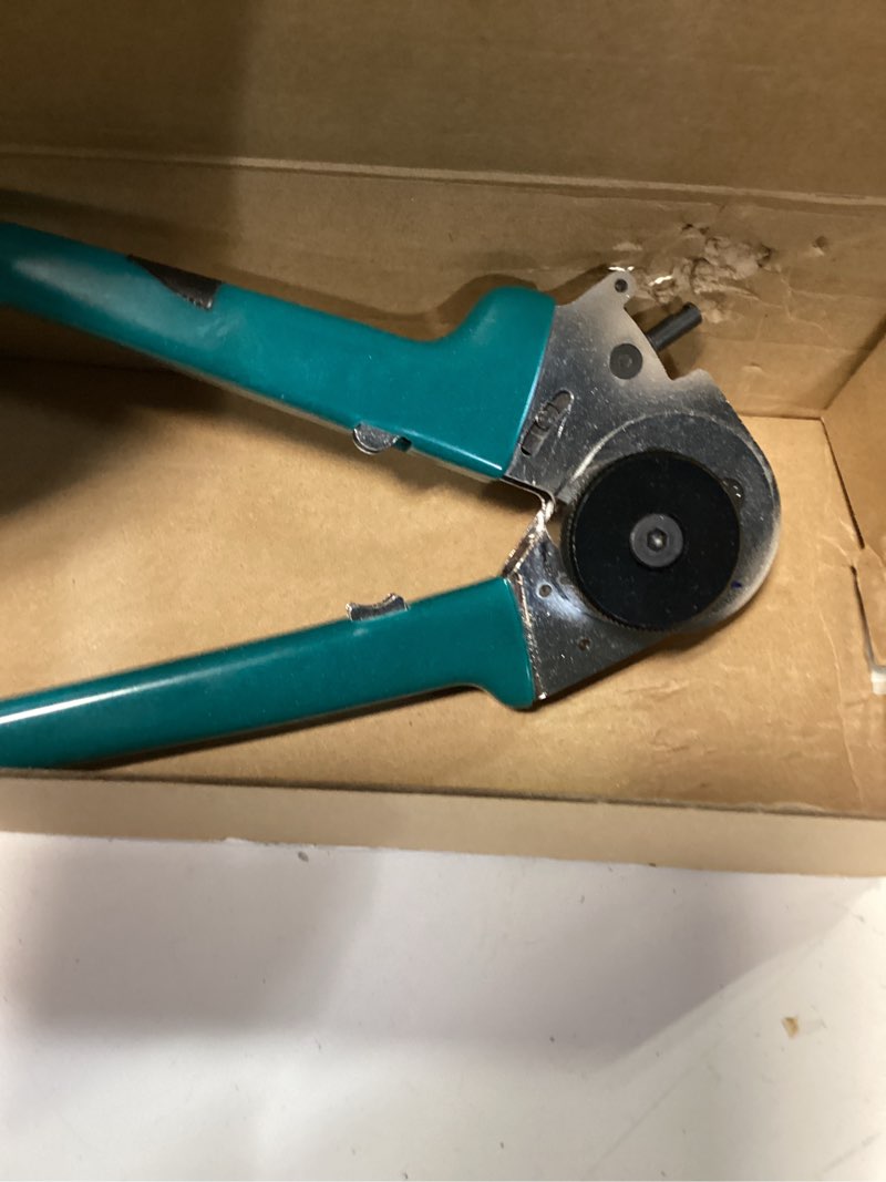 Condition photo showing Good Condition for closed barrel crimper solid contacts crimping tool wire work with deutsch dt series, 4 way 8 indent 