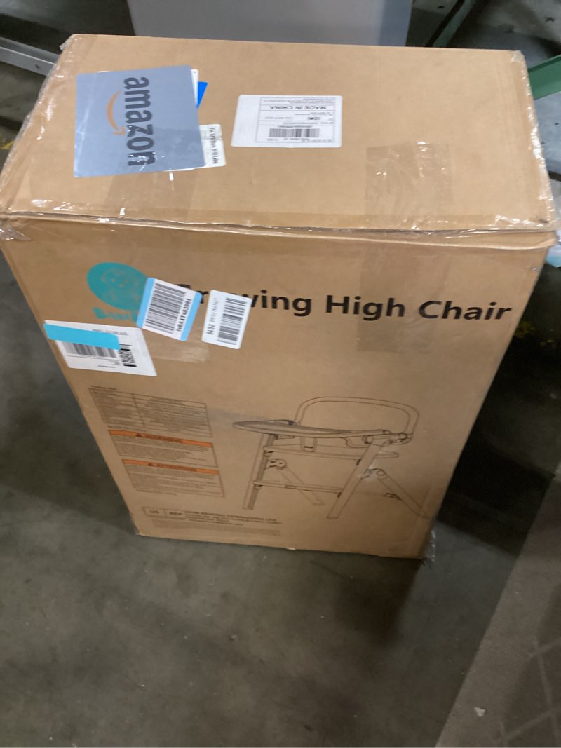 Condition photo showing New/Like New for High Chair, Foldable High Chairs for Babies and Toddlers Ultra Safe for Infant or Adults Up to 150 Lbs, Easy Clean, Removable Tray/Adjustable Footrest for Baby Feeding HighChair, Black