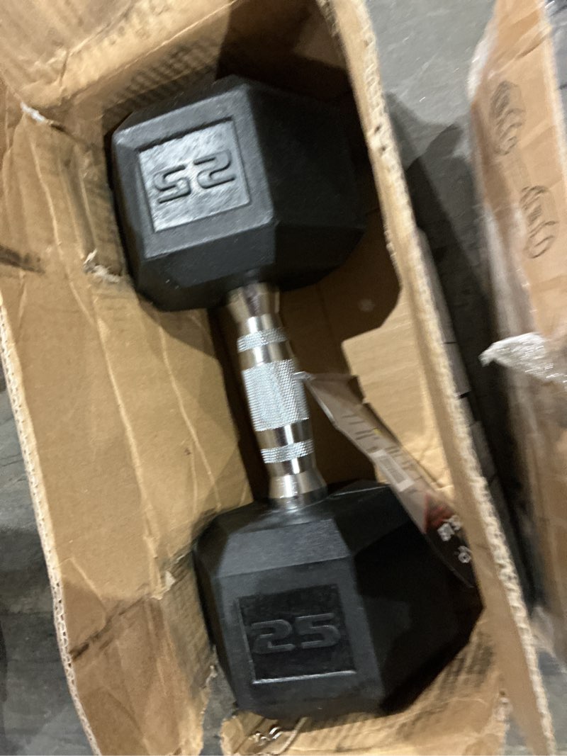 Condition photo showing Good Condition for cap barbell  25lb rubber hex dumbbell  single