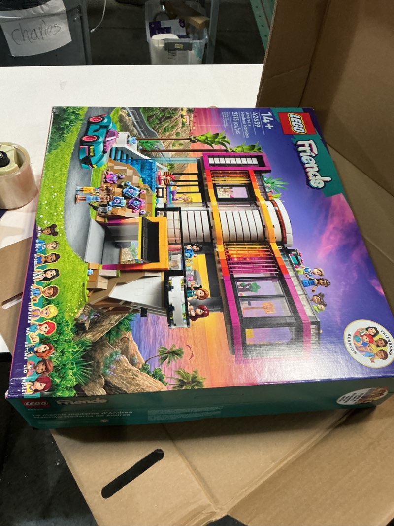 Condition photo showing New/Like New for LEGO Friends Andrea's Modern Mansion Doll House - Gift for Christmas - 4 Story Toy House Building Toy Set for Kids, Girls and Boys, Ages 14+ - Includes 11 Characters - 42639