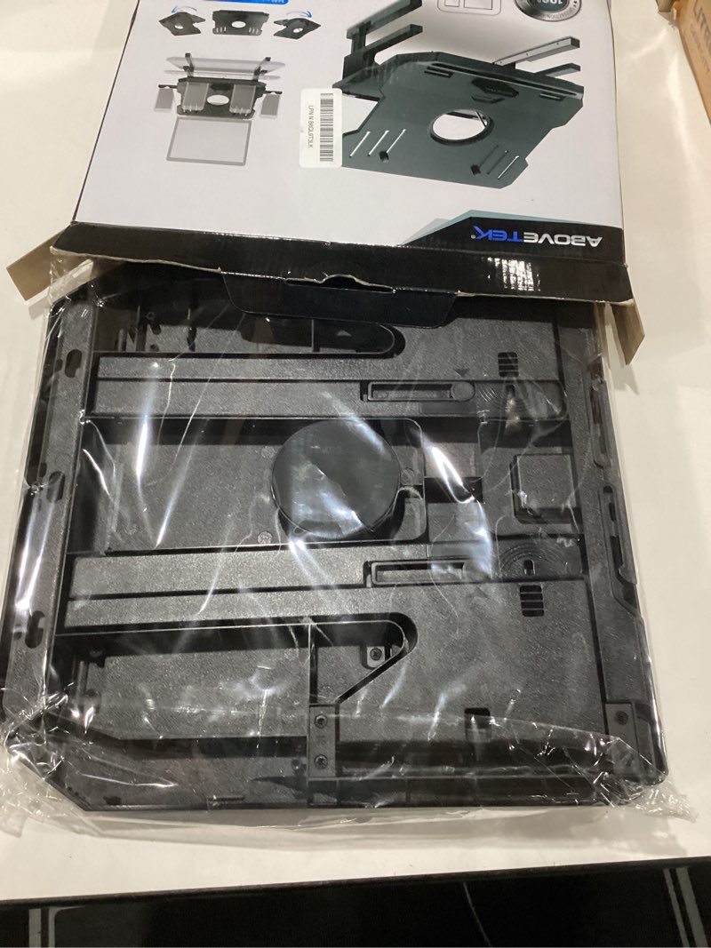 Condition photo showing New/Like New for abovetek laptop stand, 20 angles two-layer height adjustable laptop stands, portable laptop riser with 360 rotating base storage space & extra phone holders compatible with 10''-17'' laptops black