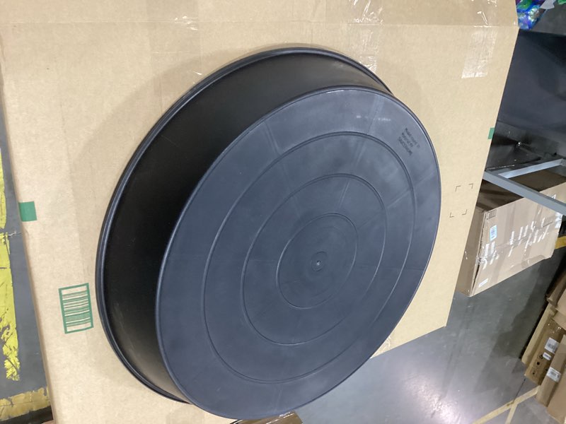 Condition photo showing Good Condition for 3 pack of 25 26 inch plant saucer (22.7 inch base), 4.2" depth, large deep heavy duty plastic flower planter water trays for indoors outdoor, plant potted bowl, plant drip trays (26", black) 26" (3 pack) black