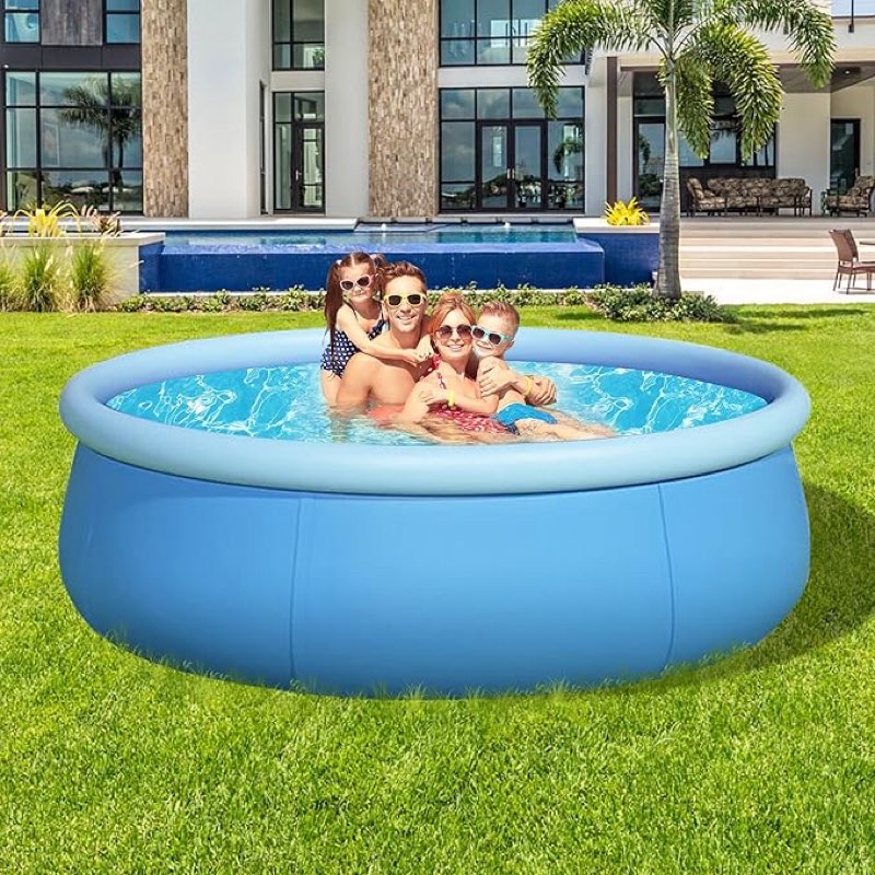 inflatable swimming pool, swimming pool for adults, inflatable top ring pool, blow up pool, family pools for backyard, above ground pool