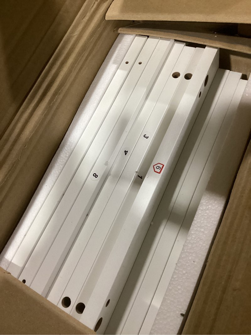 Condition photo showing Good Condition for IOTXY Small Narrow Corner Bookcase - 71 Inches Tall Gap Freestanding Storage Cabinet, 8 Lattices Open Shelves Tower Rack, Cubes Bookshelf in White 8-Cubes White