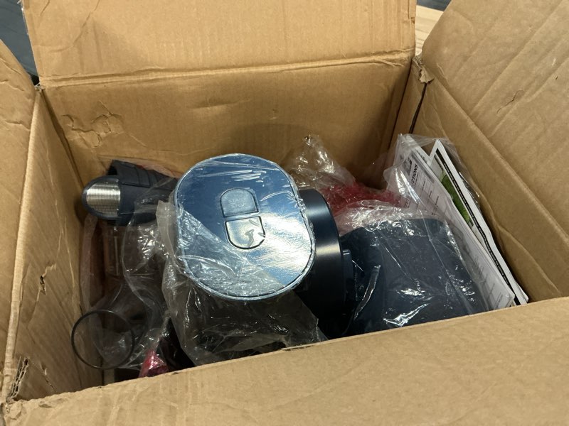 Condition photo showing As Is for Ninja NeverClog Cold Press Juicer, Powerful Slow Juicer with Total Pulp Control, Countertop, Electric, 2 Pulp Functions, Dishwasher Safe, 2nd Generation, Blue/Navy, JC151NV Blueberry