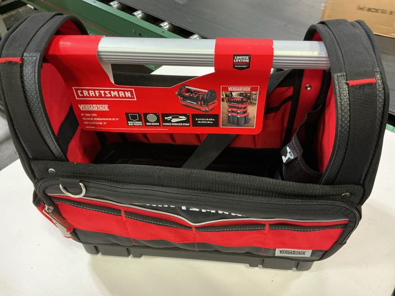 Condition photo showing Good Condition for craftsman versastack heavy duty tool bag, waterproof hard bottom, 17" large tool tote with adjustable strap (cmst17621)