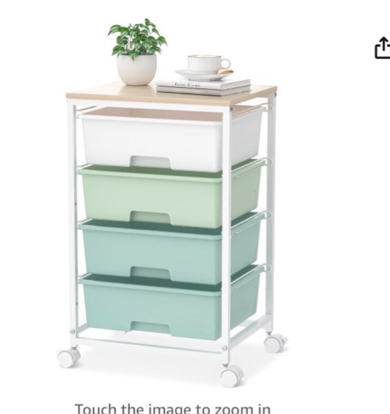 utility cart with 4 drawers,rolling storage cart with drawers,storage rolling drawer cart with wooden tabletop for bedroom,kid's room,dorm,classroom,office,green (similar product only)