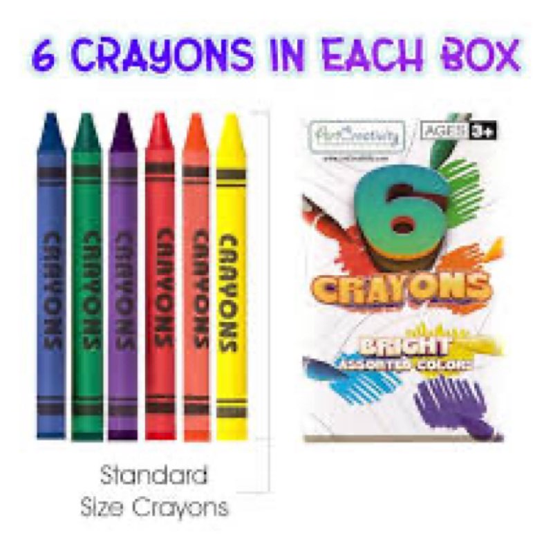 6 color crayons