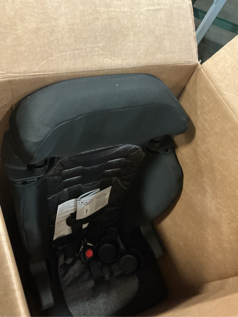 Condition photo showing As Is for cosco kids finale 2-in-1 toddler booster car seat, fiberwave ii, black/grey