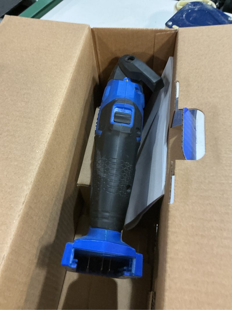 Condition photo showing As Is for ( incomplete missing piece) Kobalt 24-volt Cordless Brushless Variable speed 17 -Piece Oscillating Multi-Tool with Soft Case