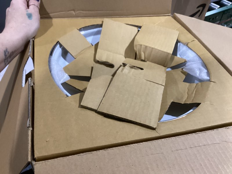 Condition photo showing As Is for Cuisinart Enamel Stockpot with Cover, 16-Quart, White