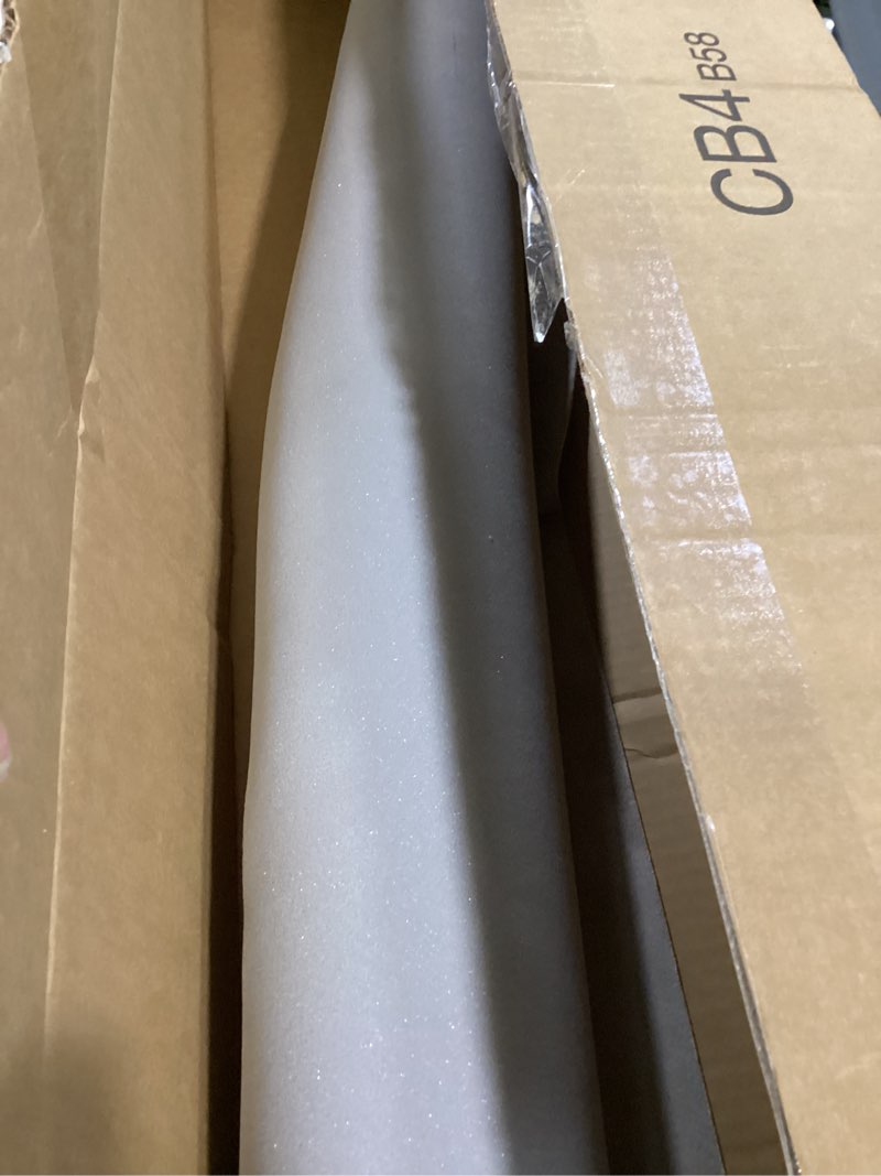 Condition photo showing As Is for Suede Auto Headliner Fabric 98" L × 60" W with Foam Backing - Tube Packaging - Light Grey Interior Replacement Material for Car/Truck/SUV/RV Roof - Home Repair/DIY Headliner Material Light gray 92" L × 60" W