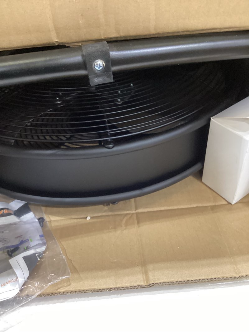 Condition photo showing Good Condition for 16" battery operated floor fan compatible with milwaukee m18 18v battery, portable fan with ac adapter and usb output, metal industrial high velocity, stepless speed cordless fan for jobsite garage red-compatible with milwaukee