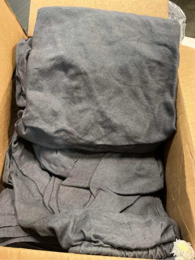 Condition photo showing As Is for european linen sheet set, king, charcoal