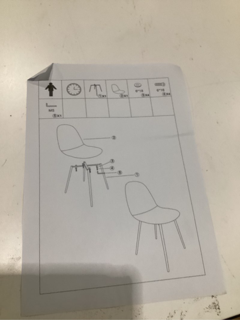Condition photo showing Good Condition for btrpily 4 set of dining chairs, metal frame dining chair for kitchen room,technology cloth seat chair for living room, bedroom