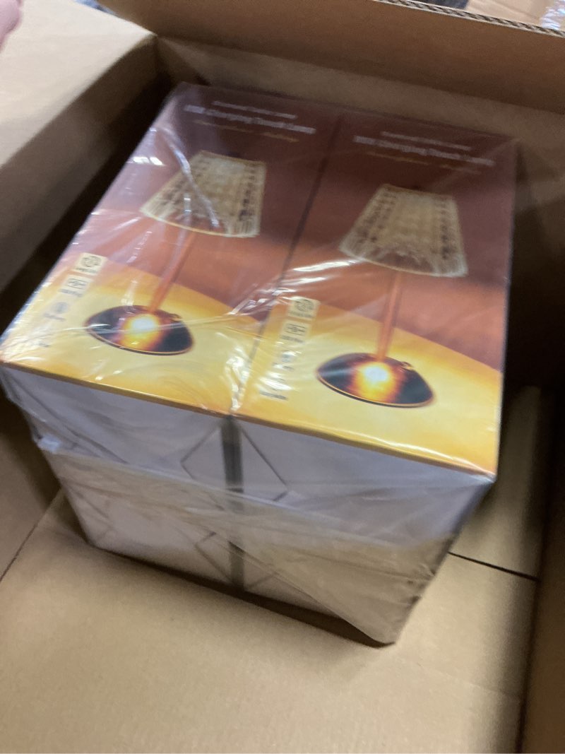 Condition photo showing New/Like New for Liliful 4 Pcs LED Portable Cordless Table Lamp Touch Battery Operated Rechargeable Gold Desk Lamp 3 Color Dimmable for Bedroom Living Room Dining (Gold,Rose Style) Gold Rose Style 4