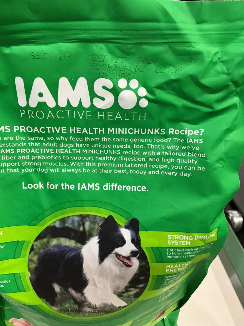 Condition photo showing New/Like New for (Best by sep-29-2026)IAMS Proactive Health Adult Minichunks Dry Dog Food Chicken & Whole Grain Recipe, 5 lb. Bag Chicken 7 Pound (Pack of 1)