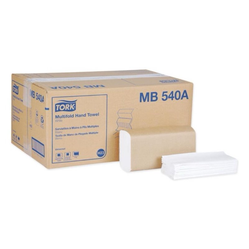 ZSWP MB540A Universal Multifold Hand Towel, 1-Ply, 9 1/8W x 9 1/2L, White, 250 per Pack (Case of 16 Packs)